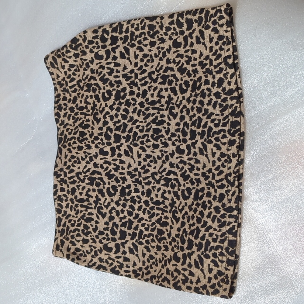 Sans Souci Leopard Print Mini Skirt Elastic Waist Size M